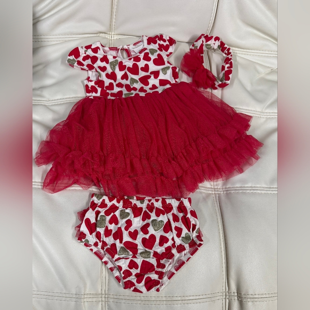 Red Heart Baby Dress Set
